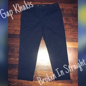 Navy Broken In Straight Khakis By Gap